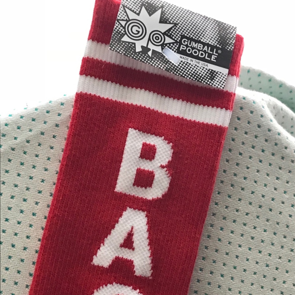 Gum ball poodle Bacon Socks